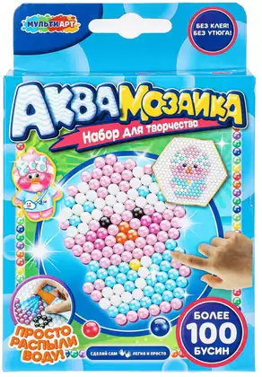 Набор для творчества аквамозаика 100 бусин МУЛЬТИ АРТ AB-100LALA (48)