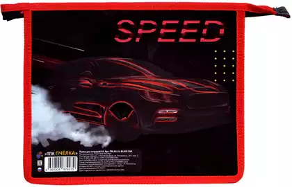 Папка для тетрадей А5 молния сверху BLACK CAR фольгированный картон ПМ-А5-22