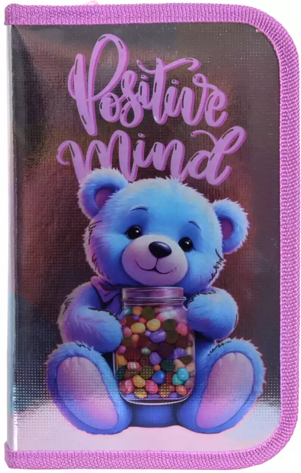 Пенал односекционный большой 190х115х30мм POSITIVE MIND металлизированный картон ПО-62