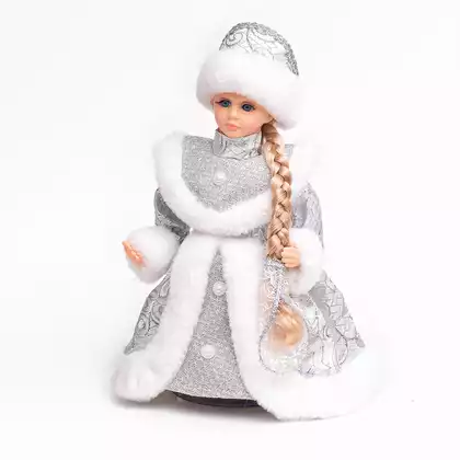 Снегурочка 30 см серебро Русская мелодия 058D-6518D