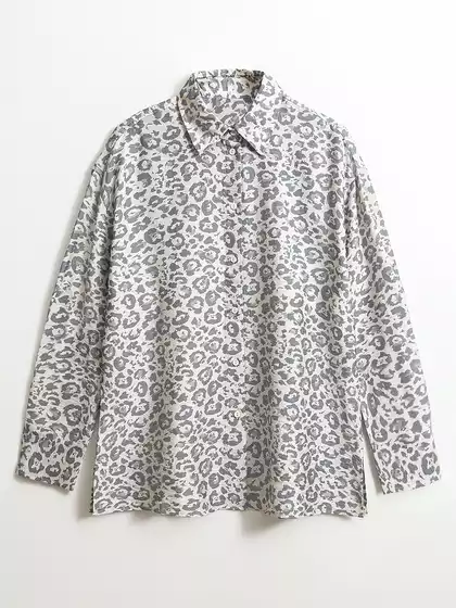 Рубашка оверсайз из вискозы с принтом KEANU