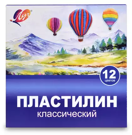 Пластилин Классический 12 цветов Луч 34С 2267-08