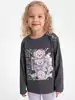 Лонгслив для девочки с фольгированным принтом