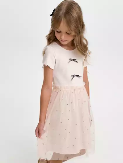 Трикотажное платье с юбкой из сетки Vulpes