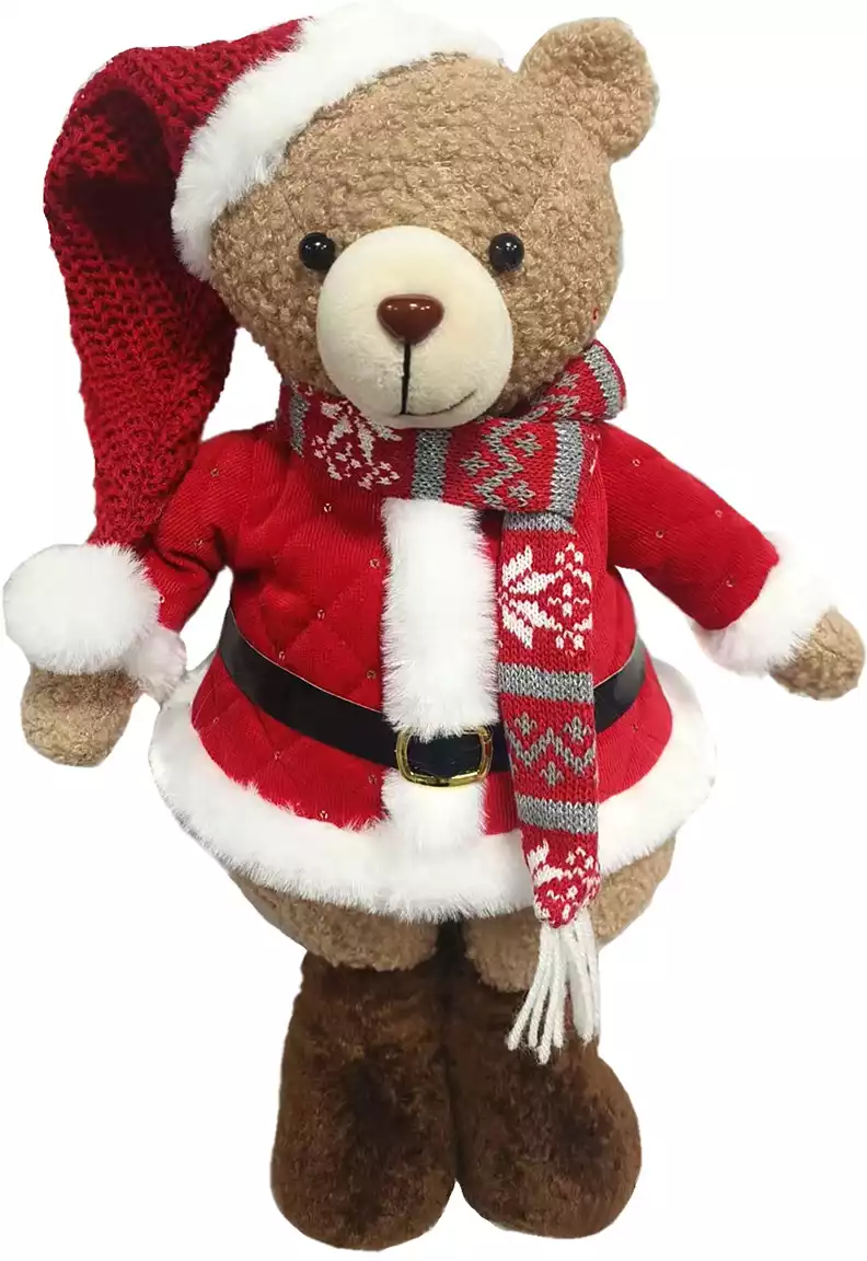 Новогодняя фигура 60 см медведь в колпачке AT15-250303