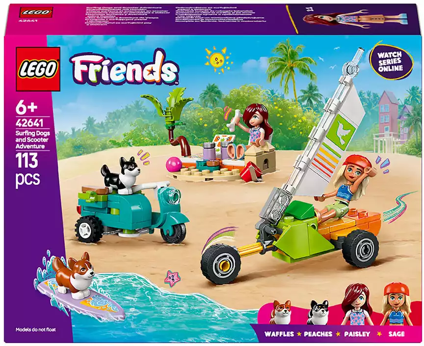 Конструктор Собаки-сёрфингисты и приключения на скутере LEGO FRIENDS, 113 дет.