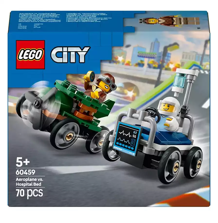 Конструктор Самолёт против машины скорой помощи LEGO CITY, 70 дет.