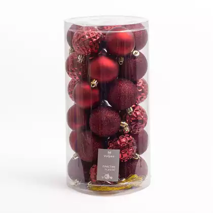 Набор шаров 30 шт 6 см красный S-05-JG