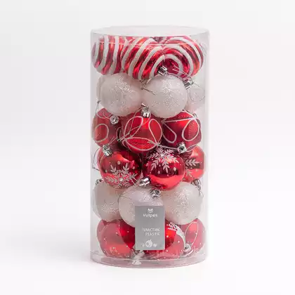 Набор шаров 30 шт 6 см красный с белым B21KR3131-JG+YG