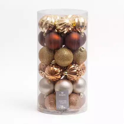 Набор шаров 30 шт 6 см золото с кофе S876C-JG+YG