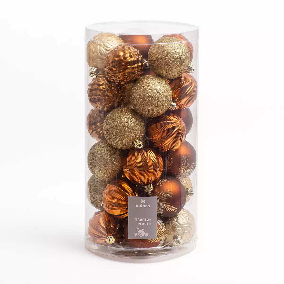 Набор шаров 30 шт 6 см золото с кофе 457A67-JG