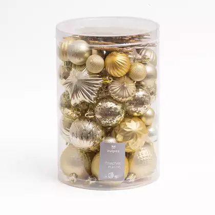 Набор шаров 30 шт 6 см золото с игрушками M306B01-JG