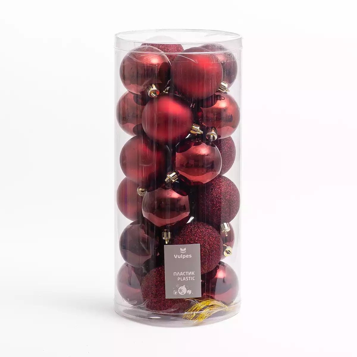 Набор шаров 30 шт 6 см вишневый S-195C-JG