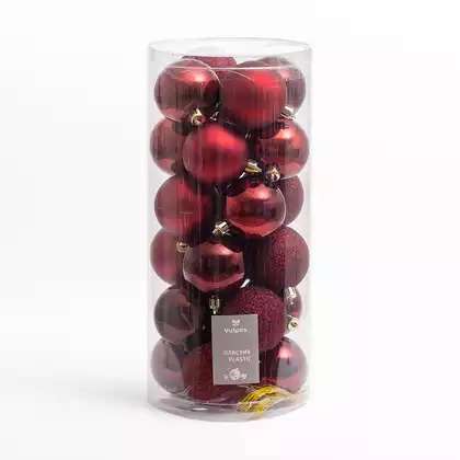 Набор шаров 30 шт 6 см вишневый S-195C-JG