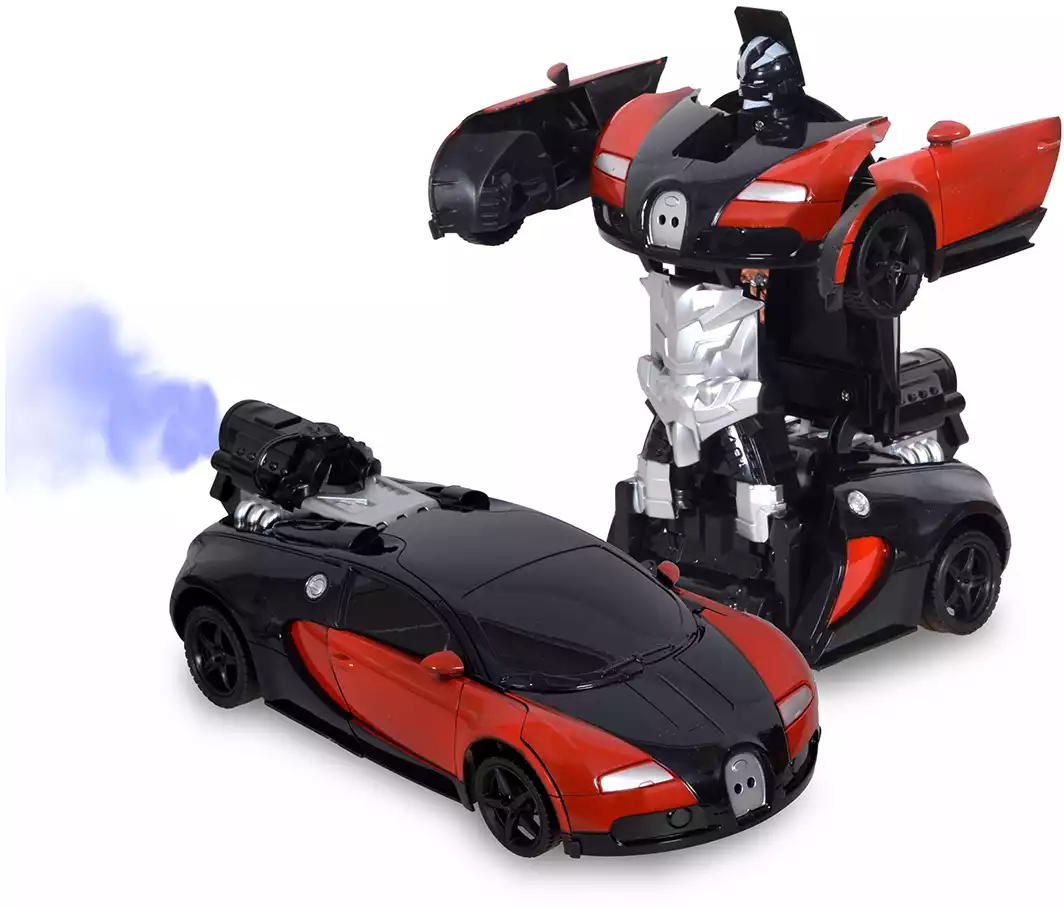 Трансформер р/у 1:18 Bugatti (выпускает пар) +акб