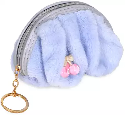 Брелок кошелек Заичьи ушки мех сиреневый 058D-6436D
