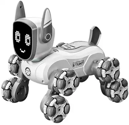 Робот р/у Собака серая - Перевертыш (Выражает эмоции) +акб WB