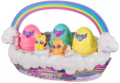 Игровой набор 64453 3 яйца в корзинке Hatchimals