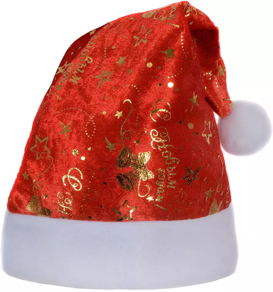 Новогодний колпак красный с новым годом 058D-6563D
