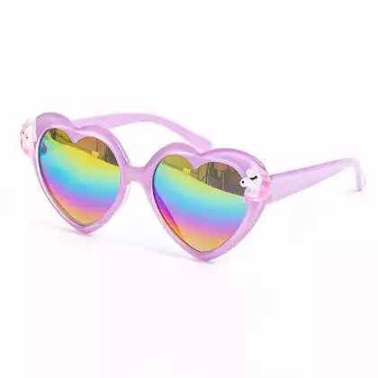 Очки солнцезащитные Сердца Единорог розовый и фиолетовый 058D-6571D