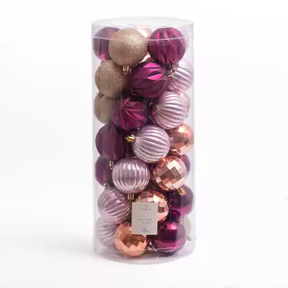 Набор шаров 35 шт 6 см фиолетовый,золото 058D-6655D