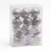 Набор шаров 24 шт 6 см прозрачный серебро 058D-6650D