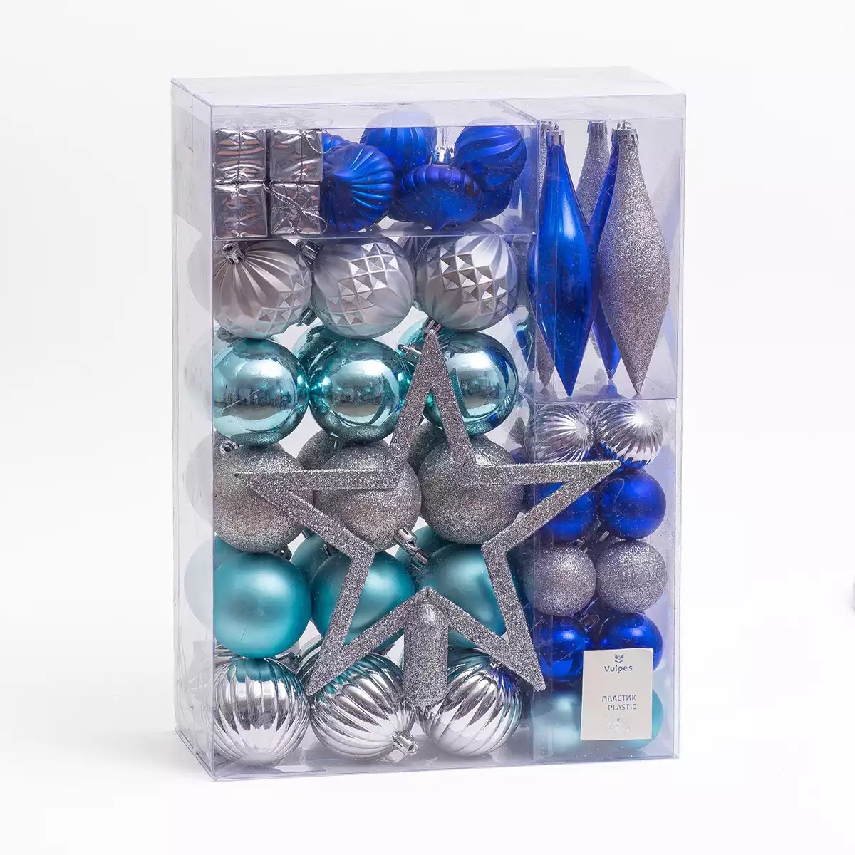 Набор шаров 93 шт синий с серебром 058D-6653D
