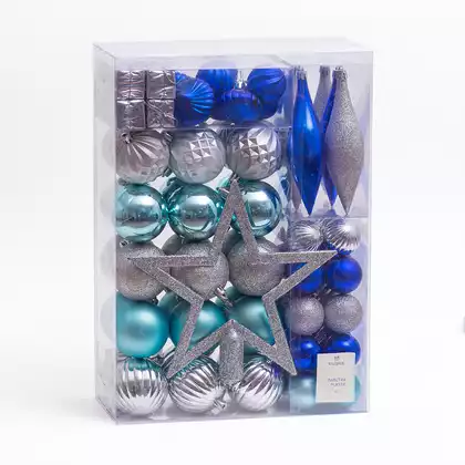 Набор шаров 93 шт синий с серебром 058D-6653D