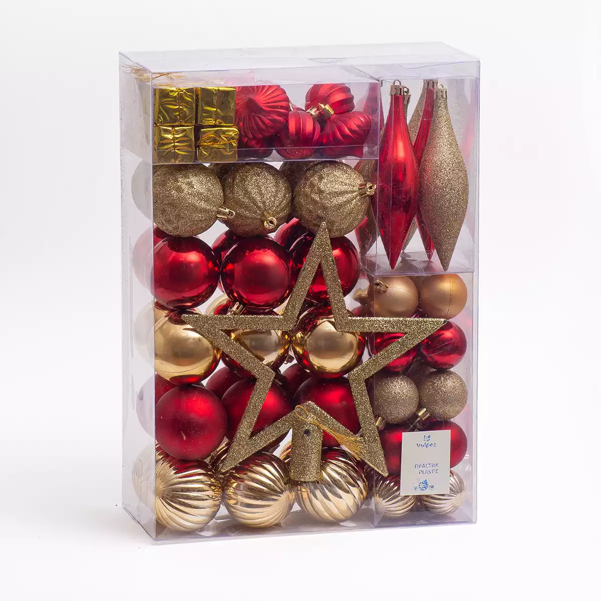 Набор шаров 93 шт красный с золотом 058D-6654D