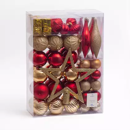 Набор шаров 93 шт красный с золотом 058D-6654D