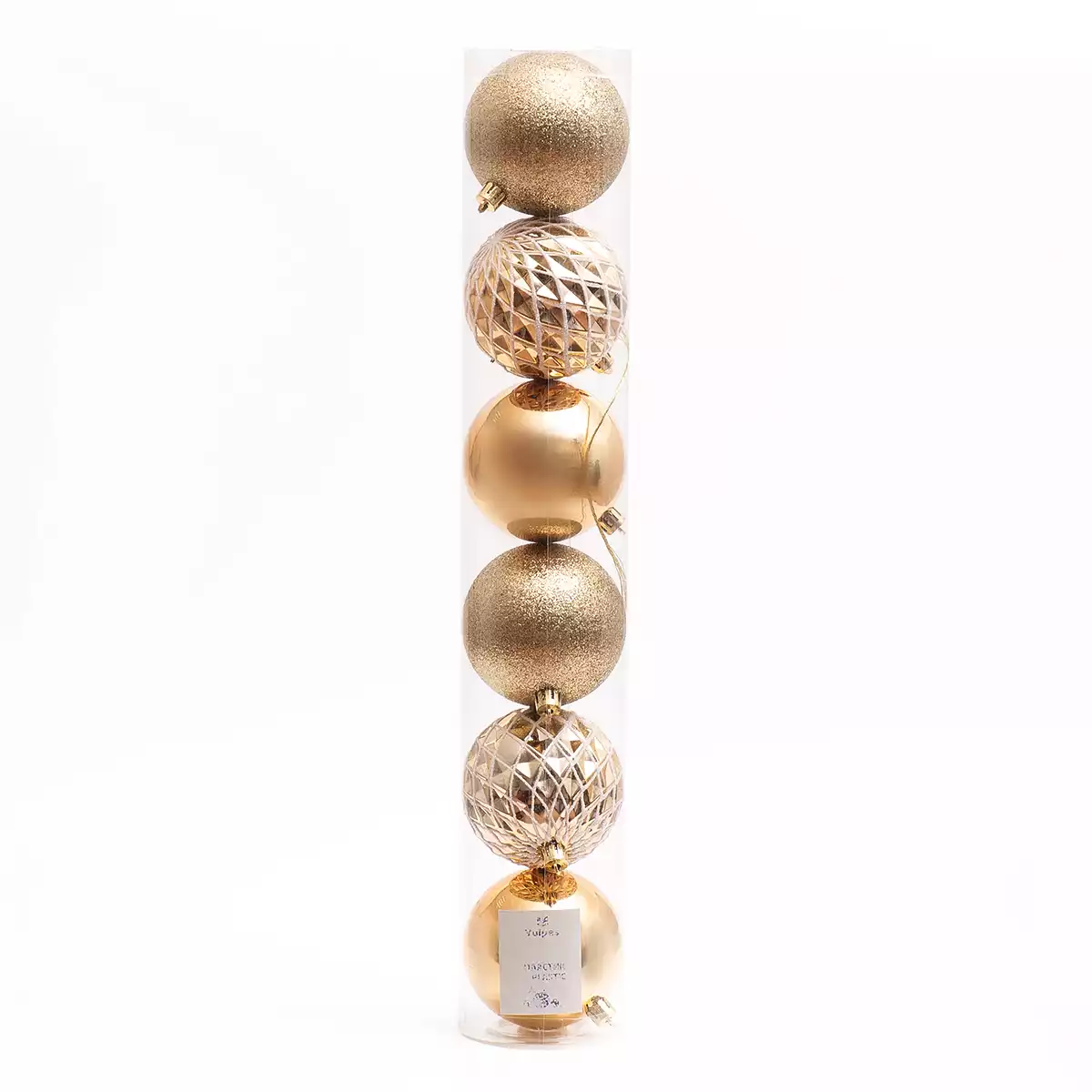 Набор шаров 8 см 6 шт золото 058D-6645D