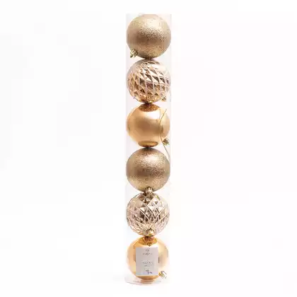 Набор шаров 8 см 6 шт золото 058D-6645D