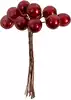 Набор веток 12 шт шариков на вставках D2xL11 см красный 058D-6581D