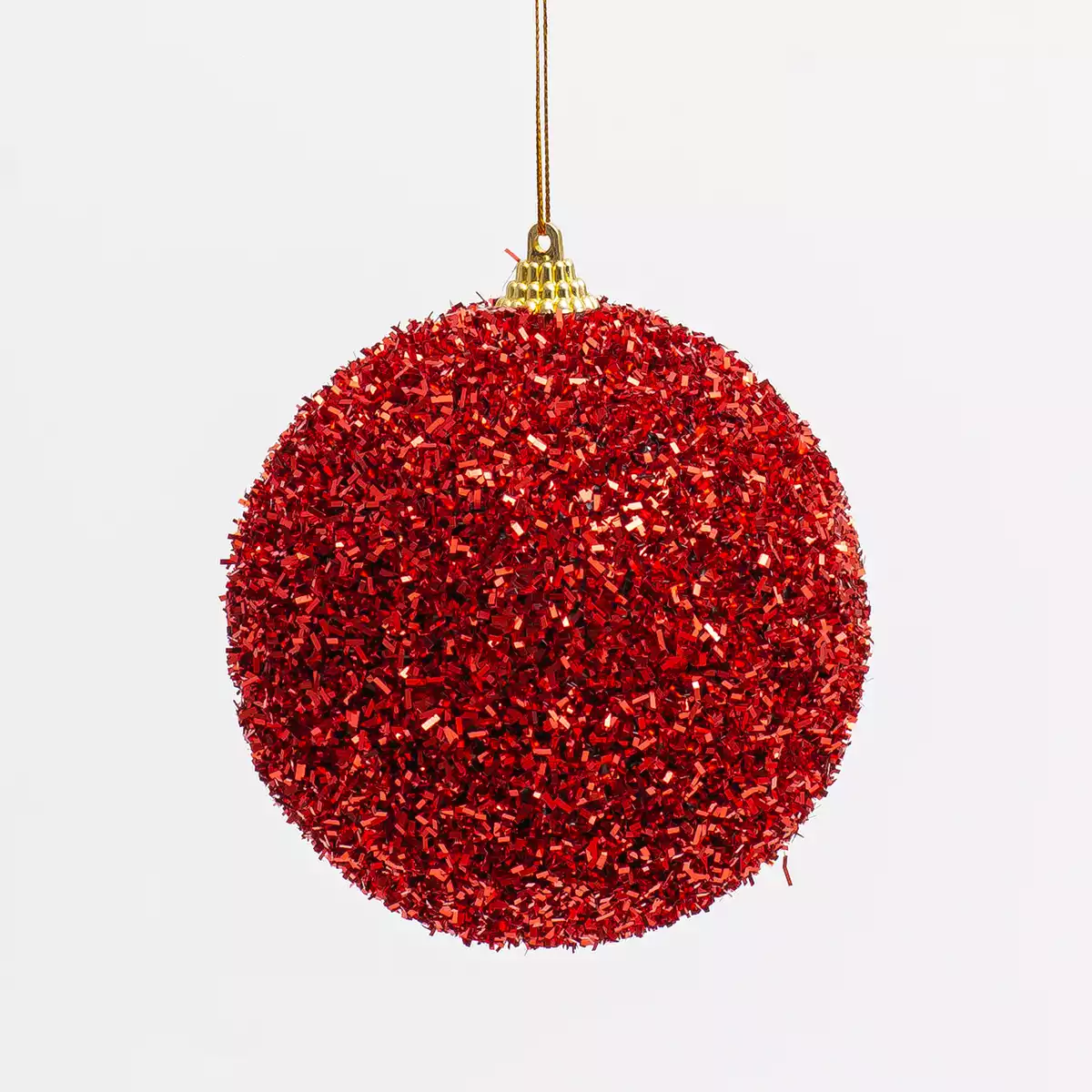 Новогодний шар 10 см красный 058D-6688D