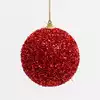 Новогодний шар 10 см красный 058D-6688D