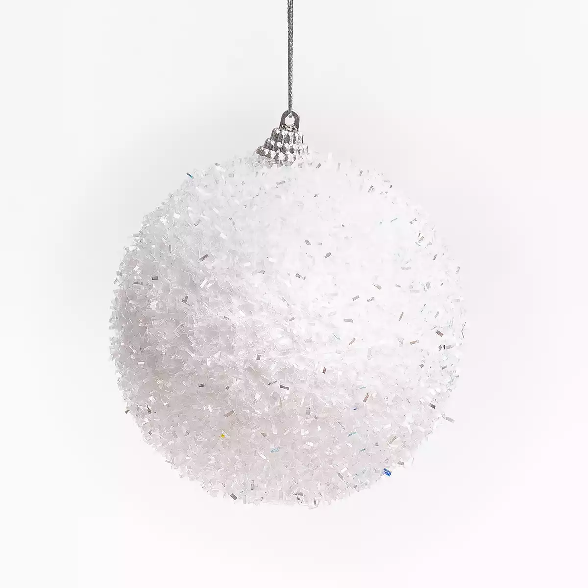 Новогодний шар 10 см белый 058D-6691D