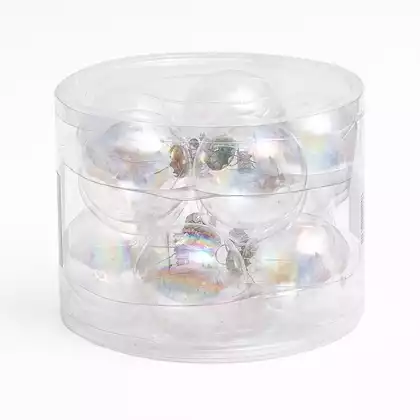 Набор стеклянных шаров 6 см 10 шт перламутровый 058D-6594D