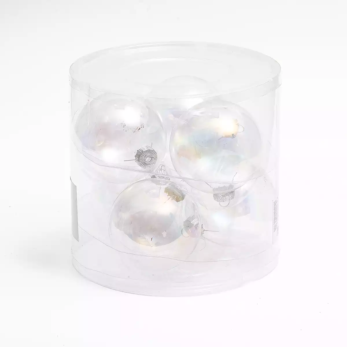 Набор стеклянных шаров 8 см 6 шт перламутровый 058D-6595D