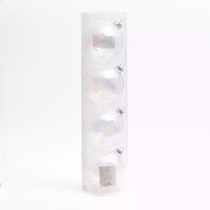 Набор стеклянных шаров 10 см 4 шт перламутровый 058D-6596D