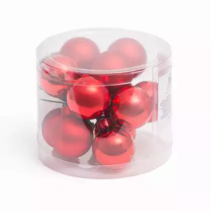 Гроздь стеклянных шаров на проволке 3 см красный 058D-6597D