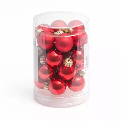 Набор стеклянных шаров 2,5 см 24 шт красный 058D-6598D