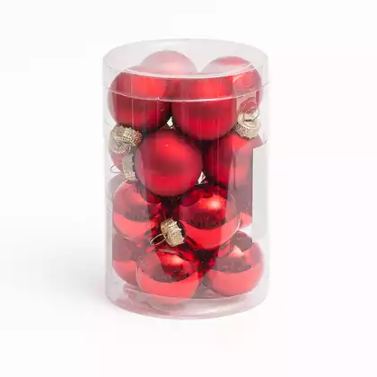 Набор стеклянных шаров 3,5 см 16 шт красный 058D-6599D