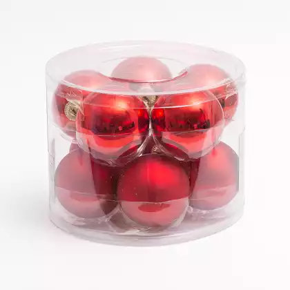 Набор стеклянных шаров 6 см 10 шт красный 058D-6600D