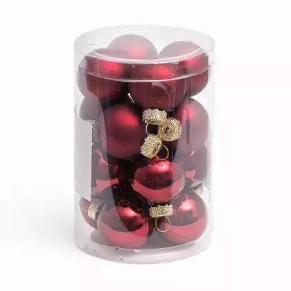 Набор стеклянных шаров 3,5 см 16 шт бордовый 058D-6605D