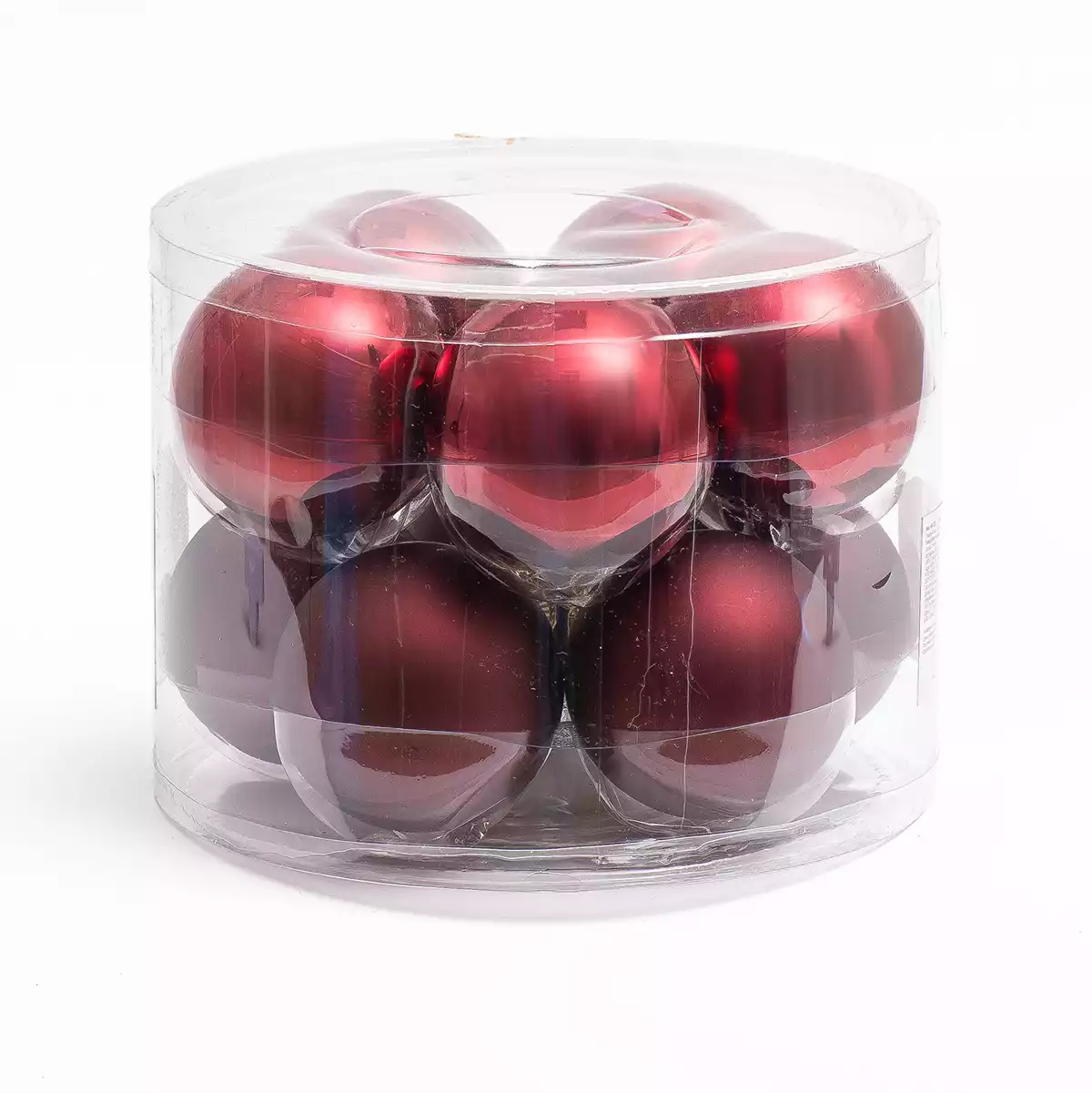 Набор стеклянных шаров 6 см 10 шт бордовый 058D-6606D