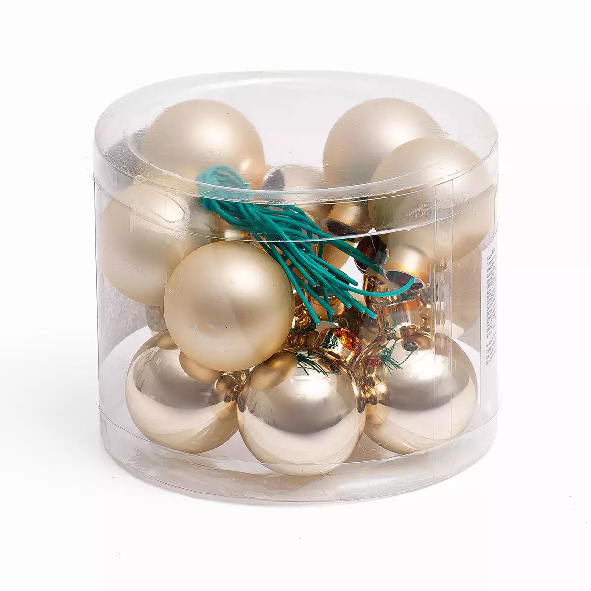 Гроздь стеклянных шаров на проволке 3 см золото 058D-6609D