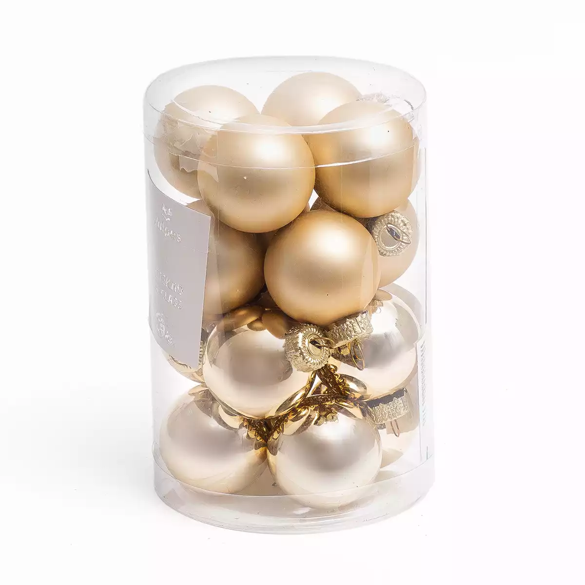 Набор стеклянных шаров 3,5 см 16 шт золото 058D-6611D