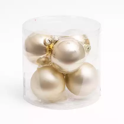 Набор стеклянных шаров 8 см 6 шт золото 058D-6613D