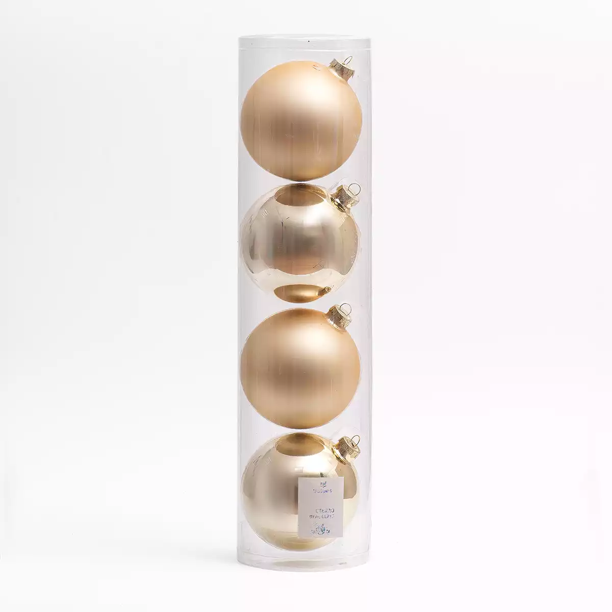 Набор стеклянных шаров 10 см 4 шт золото 058D-6614D