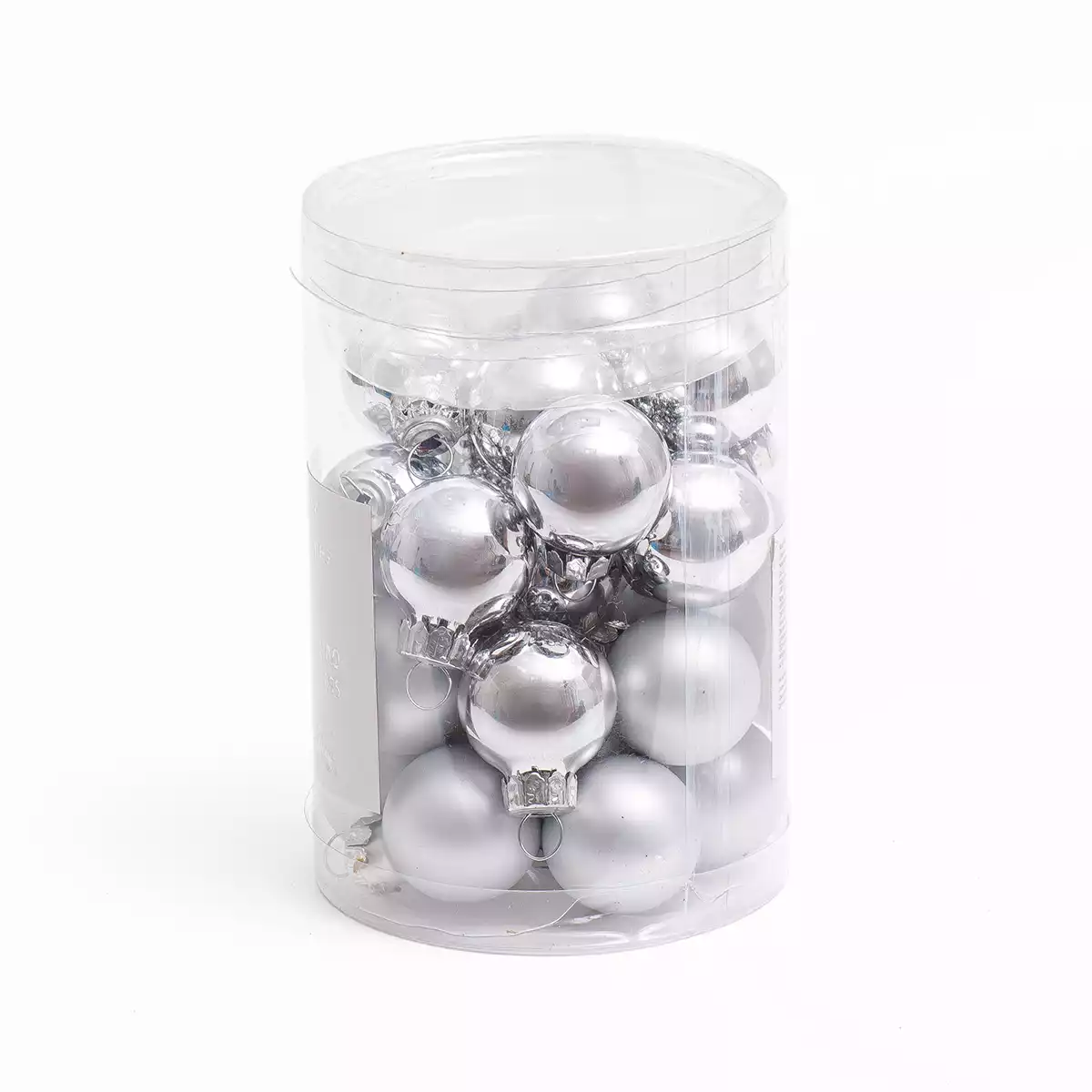 Набор стеклянных шаров 2,5 см 24 шт серебро 058D-6616D